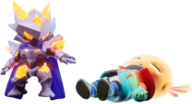 Purple Wraith and Blue Alien